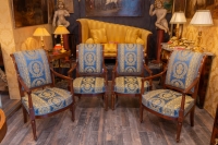 Quatre fauteuils en acajou époque Directoire estampillés Georges Jacob reçu Maître en 1765