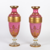 Paire de vases en opaline Napoléon III 19e siècle