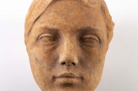 Sculpture visage de Femme en Terre-cuite