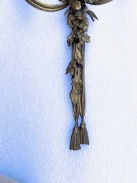 1900′ Paire d’Appliques Style Louis 16 Bronze Doré Aux Cors De Chasse Signée Jansen