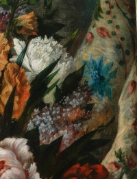 École Romantique Française l’Art du bouquet de Pivoine huile sur toile vers 1820-1830
