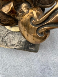 1970/80 Lampe Violon En Bronze , Sculpture Signée LOHE