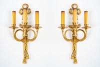 A Pair of Wall Lights in Louis XVI Style.