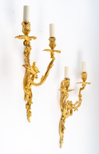 A Pair of Napoleon III (1851 - 1870) Perid of Wall-Lights in Louis XV Style.