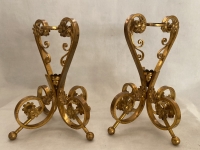 1870′ Paire de Cornets Baccarat Ou Similaires Monture Bronze ,Monogramme a la Couronne