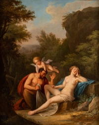 Jacques-Antoine Vallin (1760-1835) - Pan cherchant à conquérir Syrinx huile sur toile vers 1790-1810