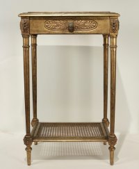 Elégante console avec un tiroir en ceinture de style Louis XVI de bédut du XXème siècle.