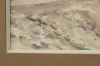 Peinture du début du XXème siècle sous verre représentant un paysage de Saint -Denis.