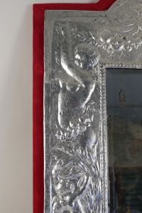 Mirror from the 19th Century in Silver plate. Period Napoleon III