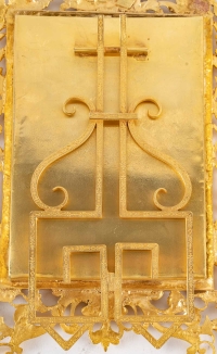 Paire de cadres photos en bronze doré fin XIXème siècle