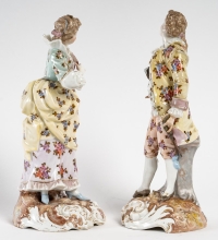 Couple Galant En Porcelaine De Saxe
