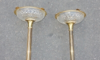 1970&#039; Paire de Cendriers Bronze et Cristal Maison Bagués