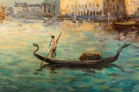 Huile sur toile vue de Venise par Robert MOGISSE