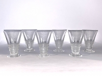 Service à Liqueur &quot;Bourgueil&quot; verre blanc de René Lalique - 6 verre, 1 carafe