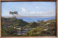 LANSYER Emmanuel Peinture 19ème Siècle Paysage De Méditerranée Huile Sur Toile Signée Et Datée