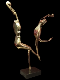 Sculpture aux deux danseurs estampillée oeuvre unique.