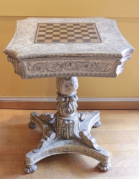 Table à jeux anglaise en bois peint de style Regency