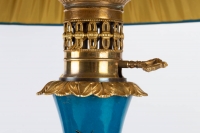 Paire de lampes en porcelaine et laiton 19e siècle Napoléon III