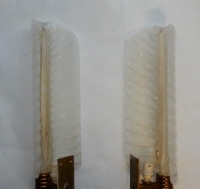 1950/70 Paire D’Appliques Style BAROVIER &amp; TOSO Ou Véronèse Pour Arbus en Cristal de Murano 55 x 15 cm