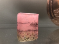 DAUM Vase miniature à corps quadrangulaire &quot;Prairie&quot;