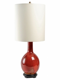 1970 Lampe en faïence couleur &quot;sang de boeuf&quot; Maison Roche