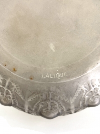 Vase &quot;Fougères&quot; verre blanc patiné gris de René LALIQUE