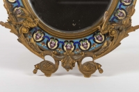 Miroir en émail cloisonné et bronze fin 19e siècle