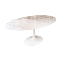 Eero Saarinen for Knoll: “Oval Tulip” table in calacatta oro marble circa 1957