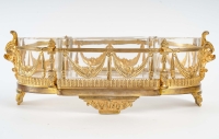 Un centre de table en cristal et bronze doré fin XIXème siècle