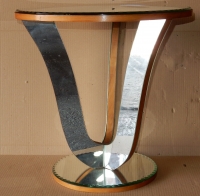 1950′ Guéridon Miroir Tripode Art Déco Diamètre 50