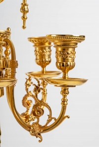 Paire de candélabres style Louis XVI, bronze doré.