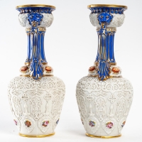 Paire de vases de Jacob Petit, XIXème siècle