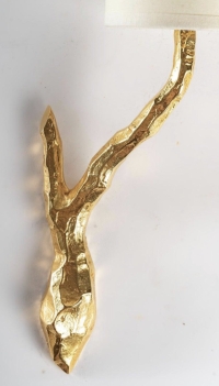 1960 Paire d&#039;appliques Arlus en bronze doré