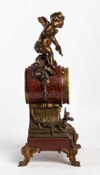Pendule en bronze Griotte et régula avec sa clé du XIXème siècle