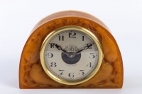 Pendule « Moineaux » verre butterscotch de René LALIQUE - mouvement électrique ATO d&#039;origine