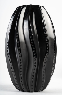 Lalique, Paire De vases  &quot;Black Medusa&quot;