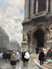 HERVE Jules Tableau 20è siècle Soirée à l&#039;Opéra de Paris Huile sur toile signée