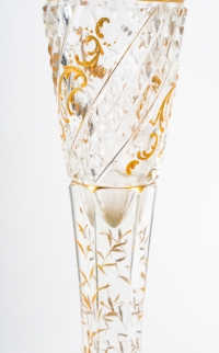 Paire de vases en cristal émaillés, XIXème siècle
