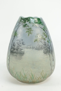 Daum Vase Paysage Lacustre
