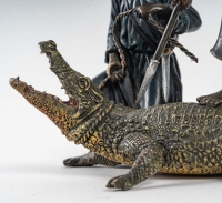Sculpture Bronze de Vienne, Les chasseurs et le crocodile