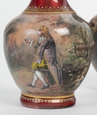 Une paire de vases en émail  fin XIXè siècle