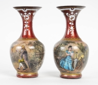 Une paire de vases en émail  fin XIXè siècle