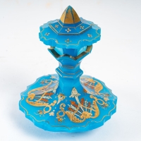 Flacon à Parfum en Opaline Bleu, XIXème siècle