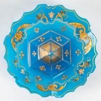 Flacon en opaline bleu, XIXème siècle