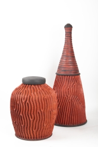 Boite strie par Emmanuel Peccatte ( 1974 - 2015) - céramique contemporaine