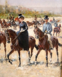 Maxime DASTUGUE 1851-1909. Promenade Avenue Foch, Bois de Boulogne.