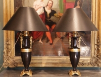 Deux paire de lampes en bronze d&#039;époque Napoléon III