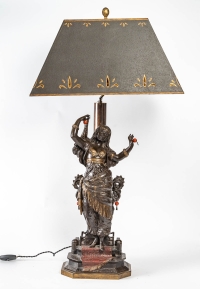 Lampe en régule, sujet orientaliste, XIXème siècle