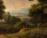 Paysage à l&#039;antique. Attribué à Jean-Victor Bertin 1767-1842