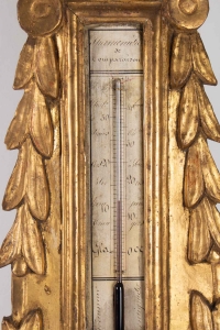 Baromètre Epoque Louis XVI En Bois Doré, 18ème Siècle